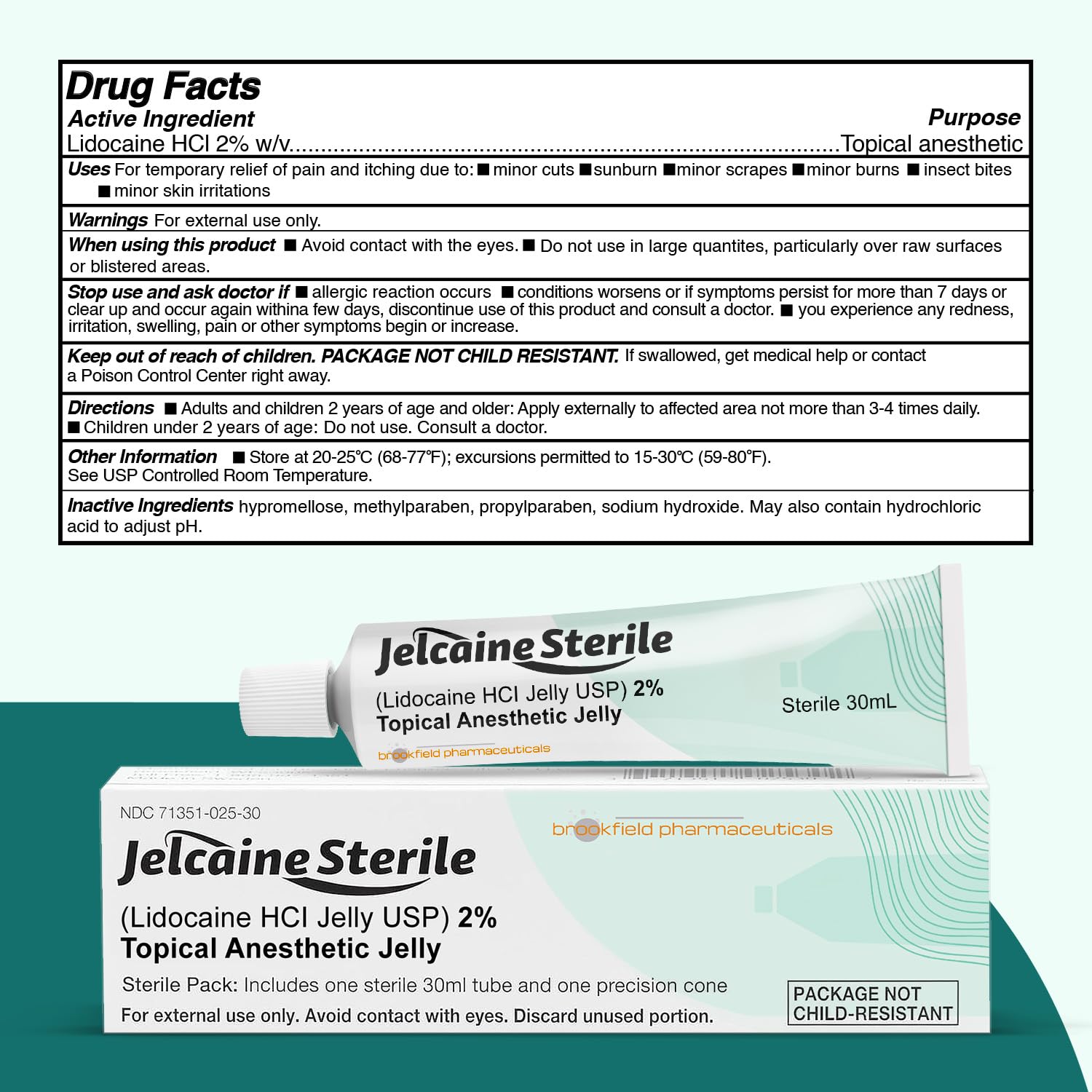 Jelcaine Sterile sin olor, sin grasa y de rápida absorción