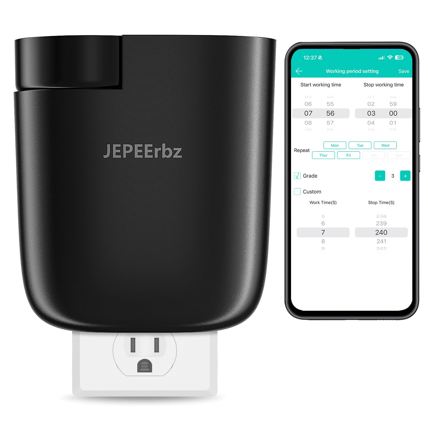 Difusor JEPEErbz sin agua instalado en la pared para perfumar espacios grandes.