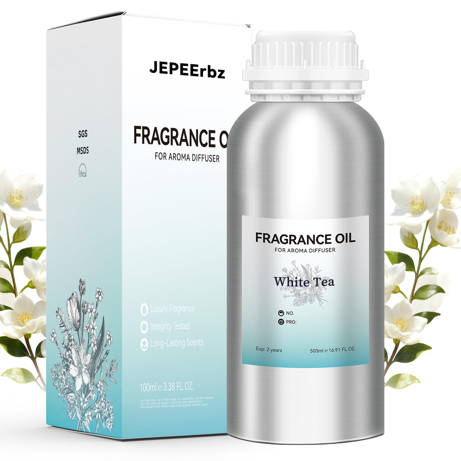 JEPEErbz té blanco para difusor, aroma suave en espacios pequeños.