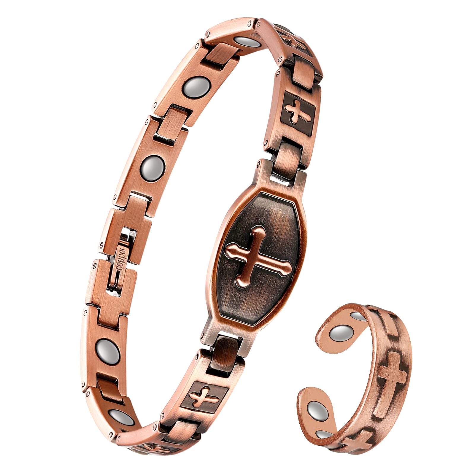 Jeracol brazalete cobre magnetos 3500 Gauss para relajación diaria