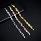 Pulsera JEROOT titanio cristales brillantes-5A: destellos sutiles en cada look.
