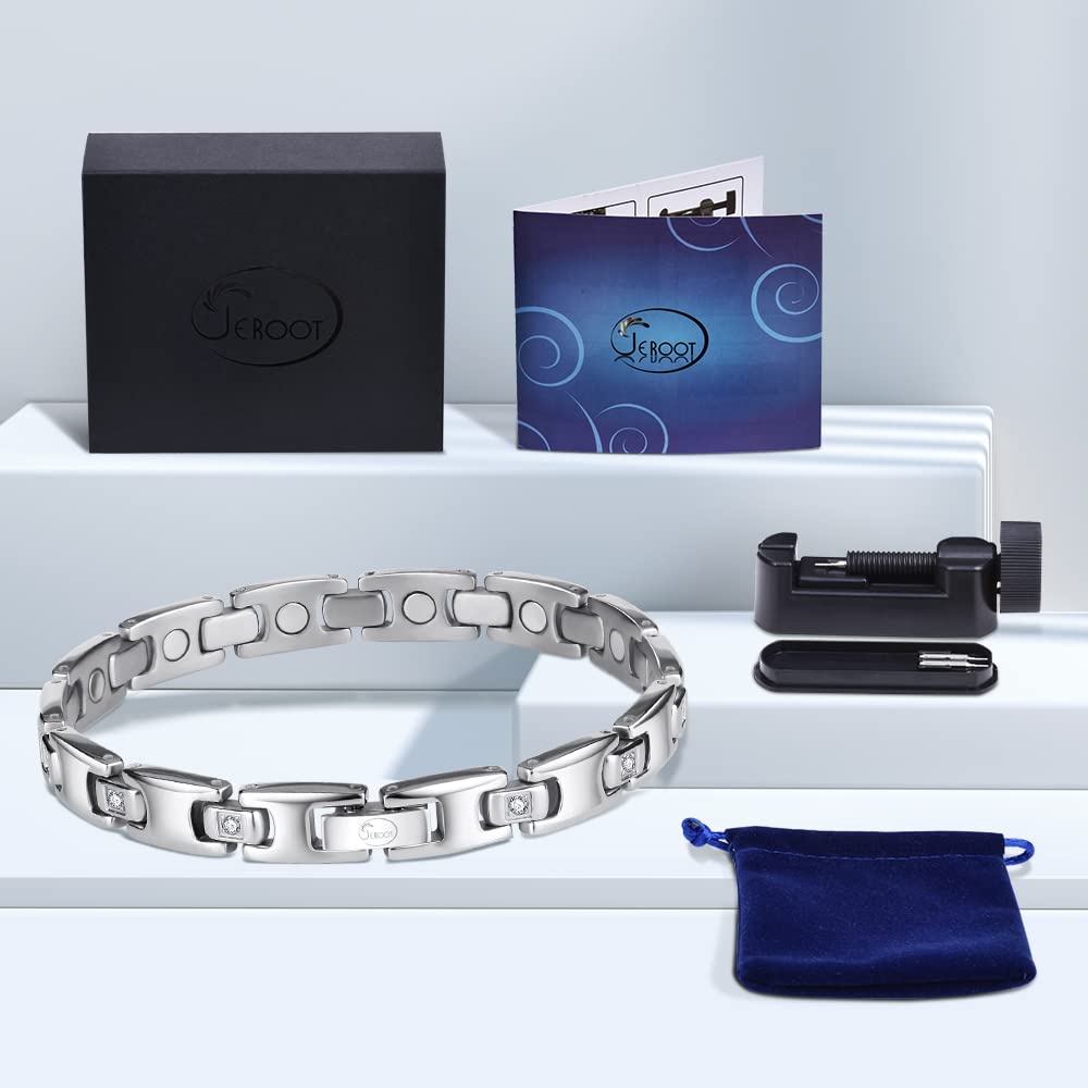 Durabilidad y confort JEROOT pulsera titanio: ligereza y resistencia para uso diario.