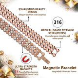 JEROOT pulsera magnética con 3x fila de imanes para mayor cobertura.