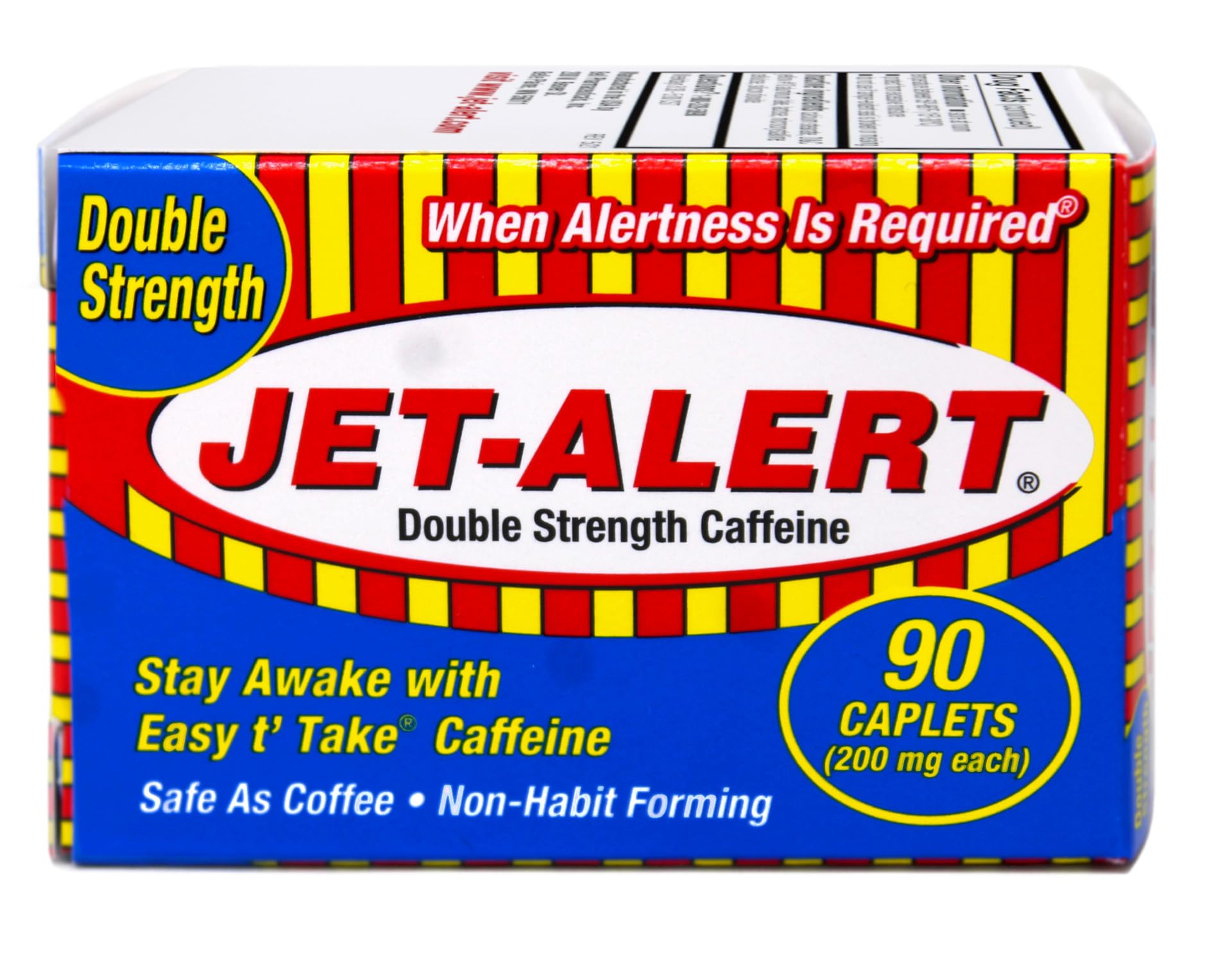 Jet-Alert cápsulas de cafeína de 200 mg en botella para uso ocasional