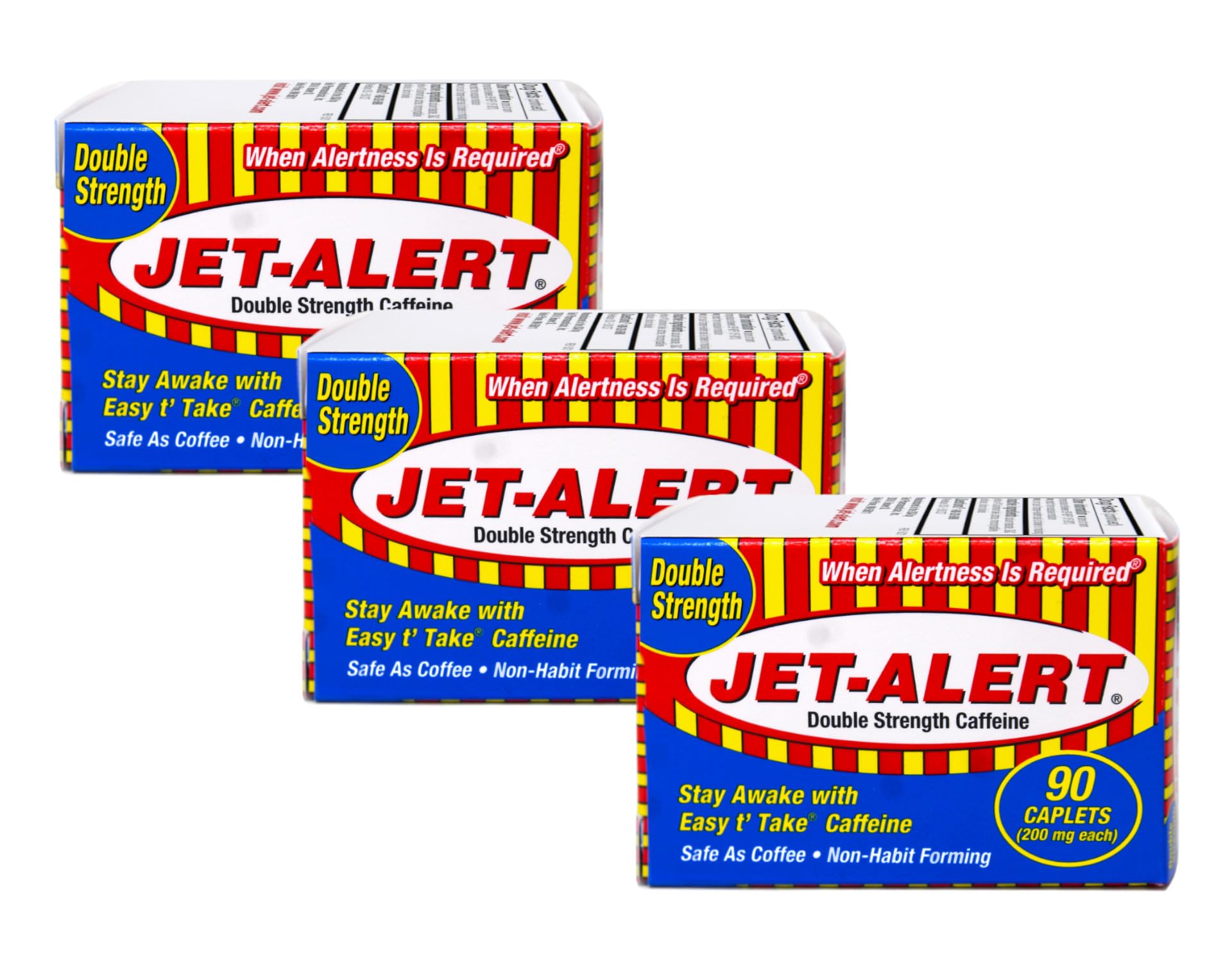 Jet-Alert cápsulas de cafeína de doble fuerza para vigilia temporal