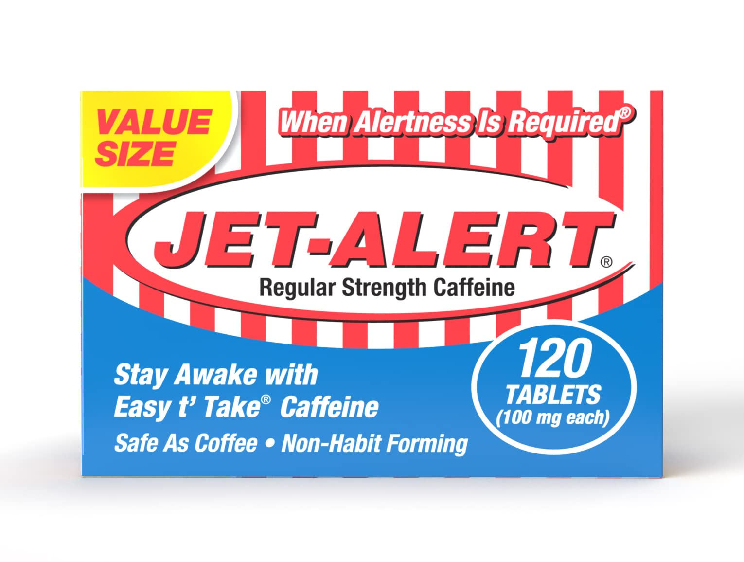 Jet-Alert envase bote cafeína 100 mg facilita el consumo diario