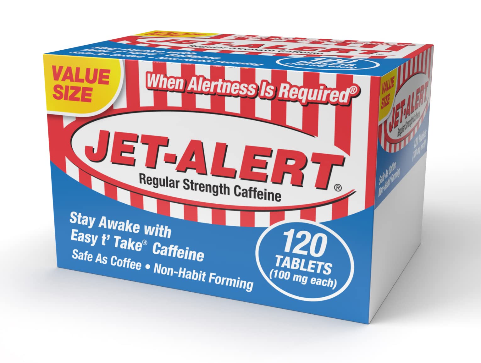 Jet-Alert tableta cafeína 100 mg ayuda a mantenerte despierto durante tareas