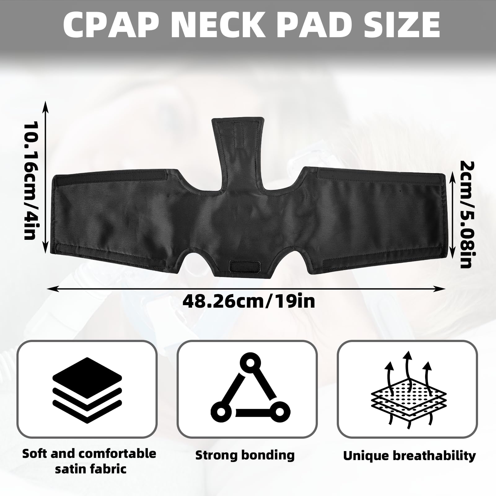 Almohadilla cuello CPAP JFHNMLW, soporte suave para la cabeza