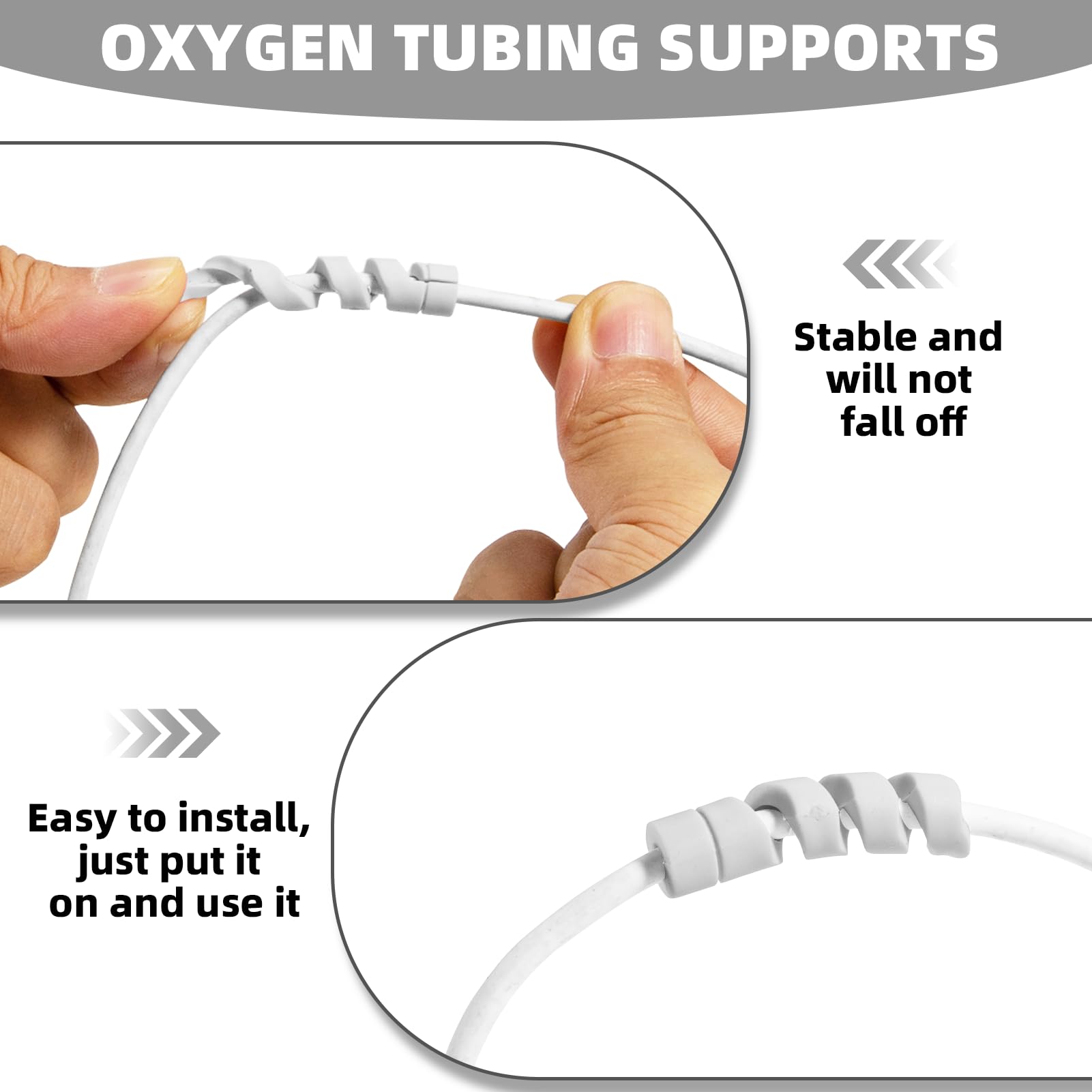 JFHNMLW prevencion-de-kinks-tubo-oxigeno: mantiene el tubo sin dobleces para terapia continua.