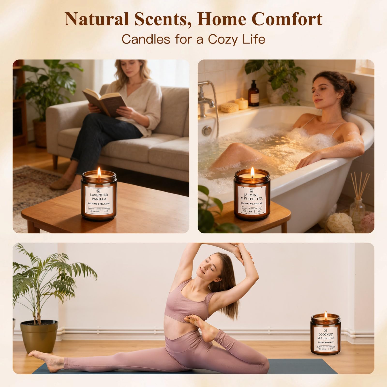 JGXLQ velas de soja cítrico salvia para aroma cítrico y equilibrante.