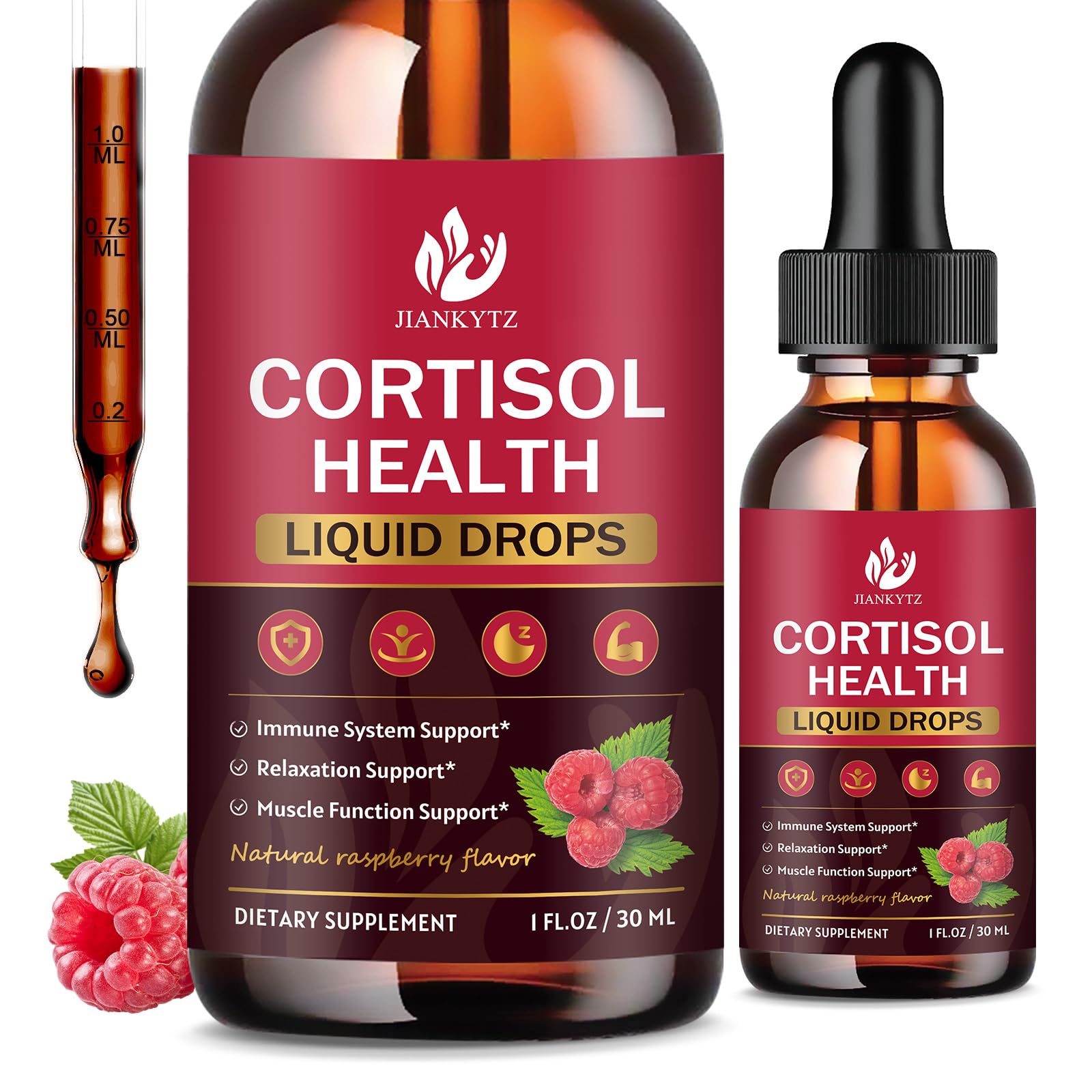 JIANKYTZ Cortisol Drops: botella visible para equilibrio diario