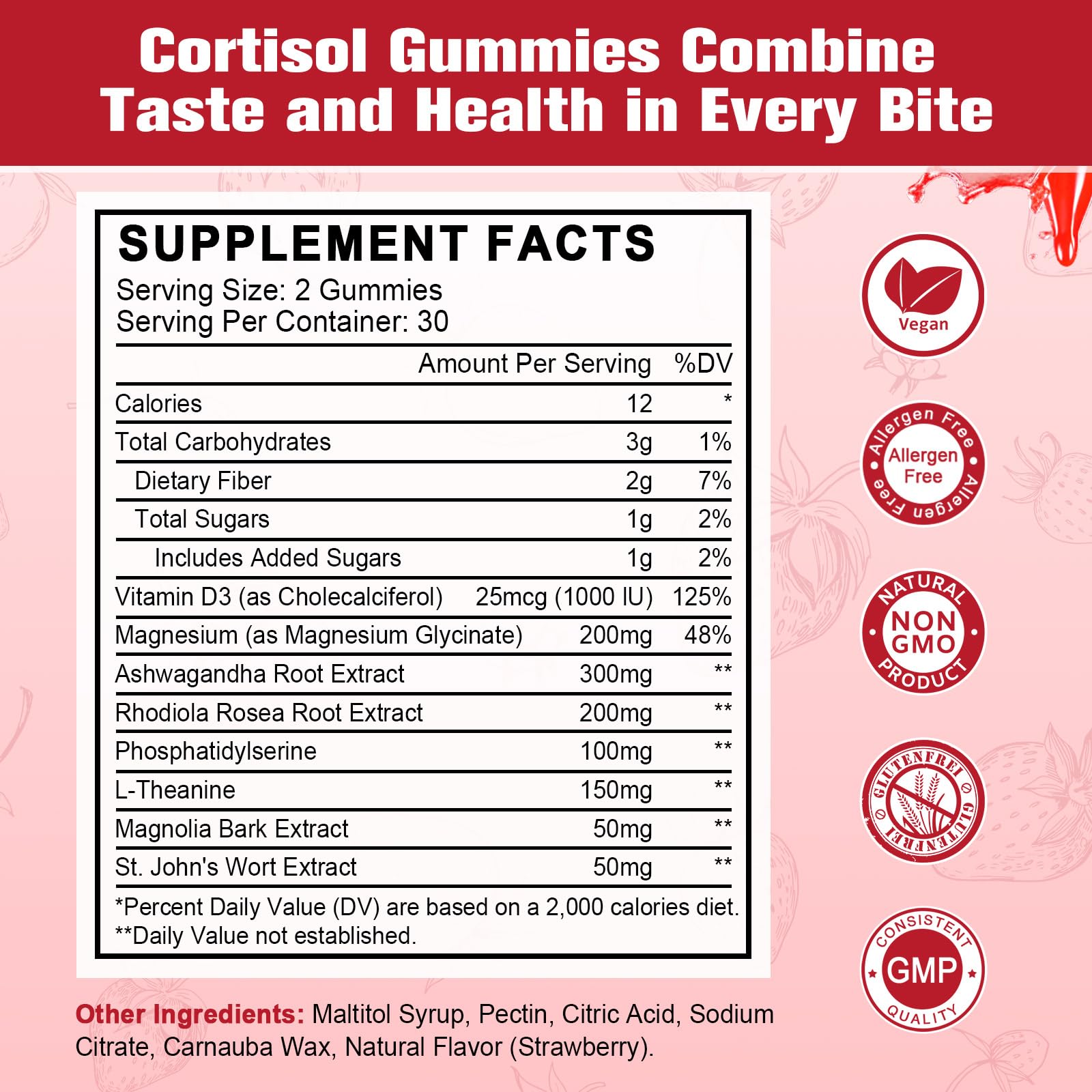 JIANKYTZ Cortisol Gummies, textura gomita, fácil masticar entre tareas.
