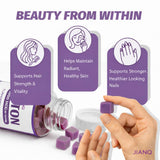 Gomitas JianQ Biotin, textura-cabello mejorada y brillo natural.