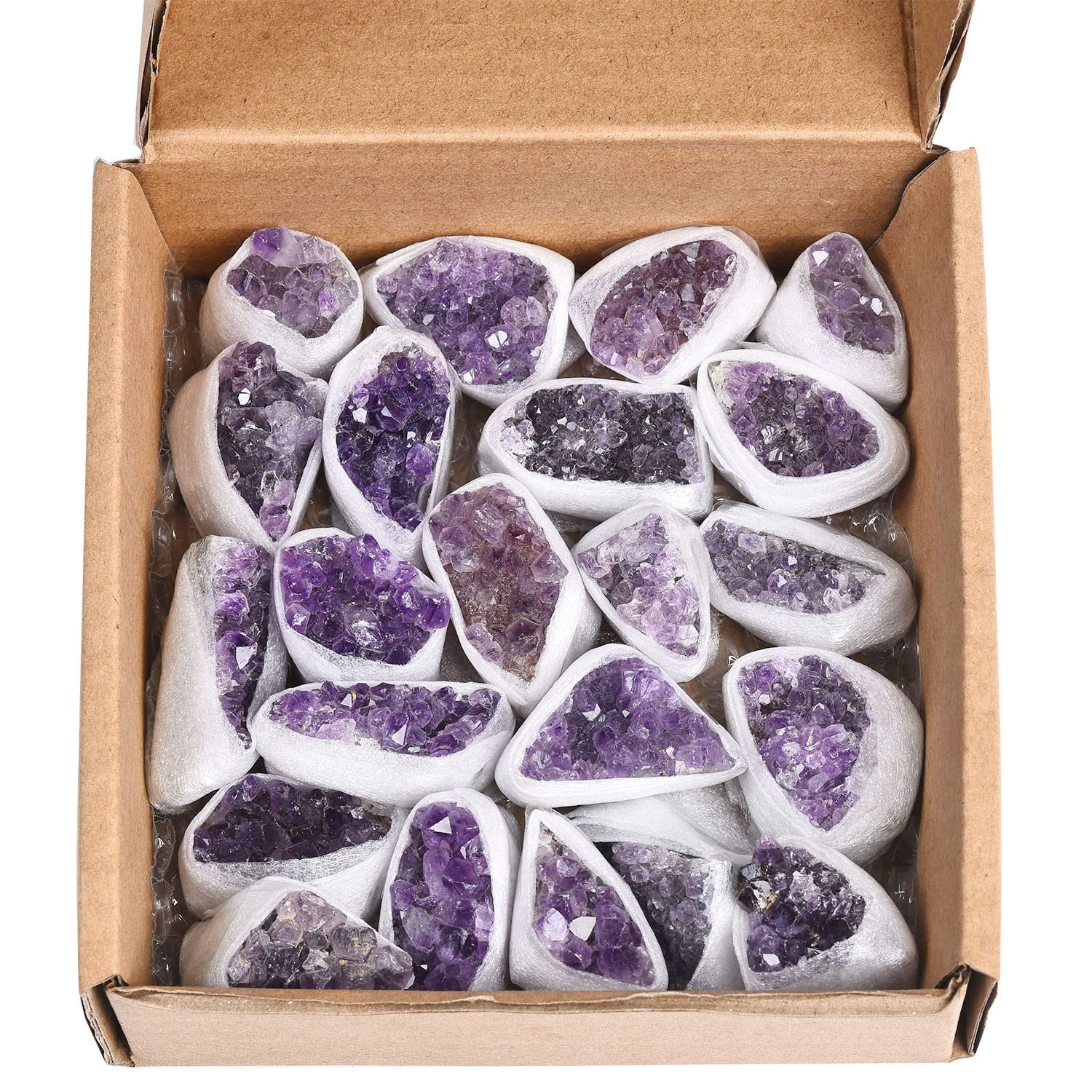JIC Gem Amatista: cluster geoda natural, ideal para colección de minerales.