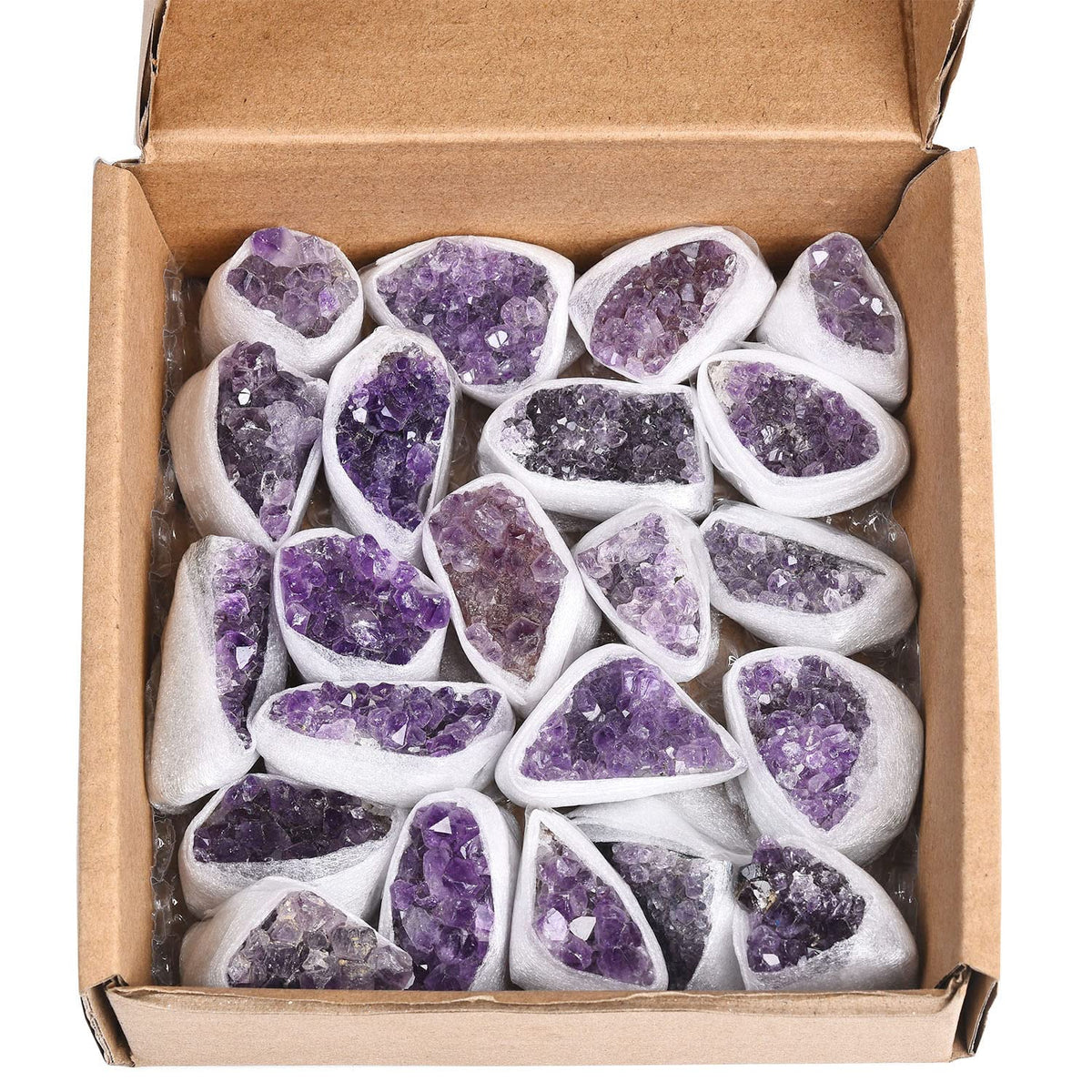 JIC Gem Amatista: cluster geoda natural, ideal para colección de minerales.
