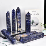 JIC Gem apoyo para Reiki y grid con cristal sodalita azul.