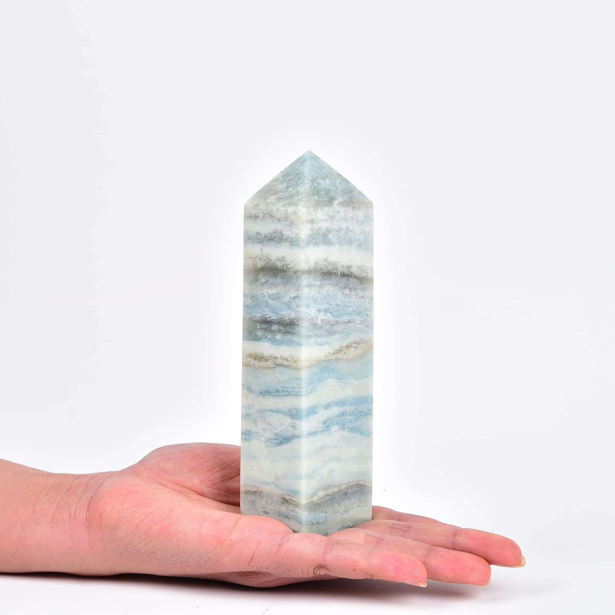 JIC Gem Celestita Quartz Torre Claridad: enfoca la mente durante Reiki y grids.