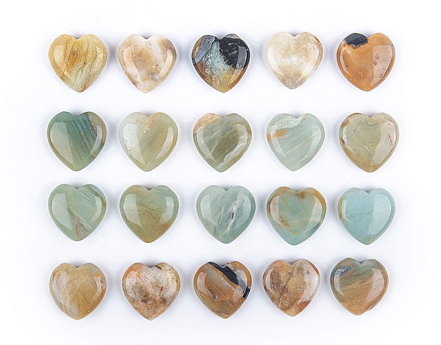 JIC Gem: corazones de fluorita 30 mm para decoración y energía suave