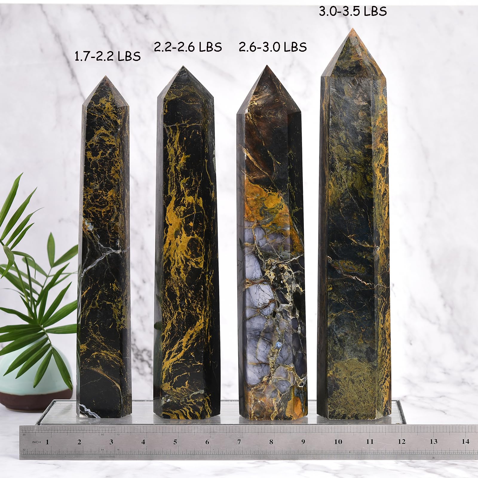 JIC Gem cristales de cuarzo hexagonales de seis caras para enfoque mental.