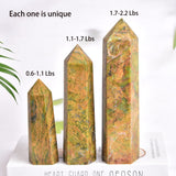 JIC Gem altar con torre cristal jaspe verde para armonía.