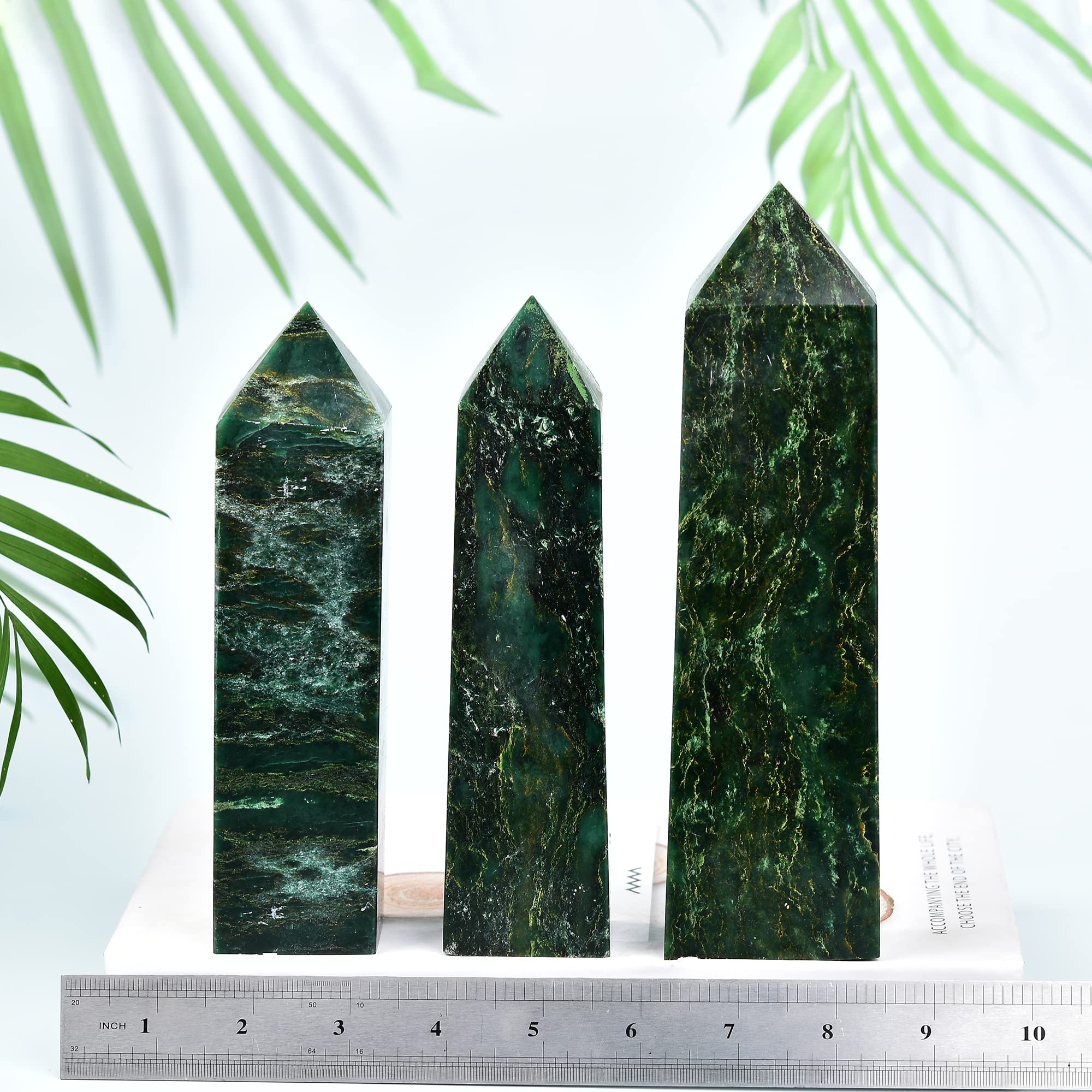 JIC Gem decoración para hogar con cristal cuarzo verde y calma