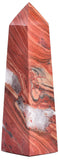 JIC Gem detalle-punta-4-facetas-jaspe-rojo enfoca energía para Reiki suave