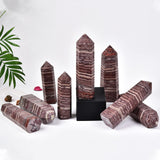 JIC Gem espiral cristal rojo zebra, apoyo para meditacion y calma