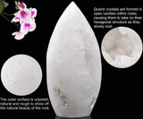 Geoda de cuarzo natural JIC Gem para meditación y enfoque intuitivo.