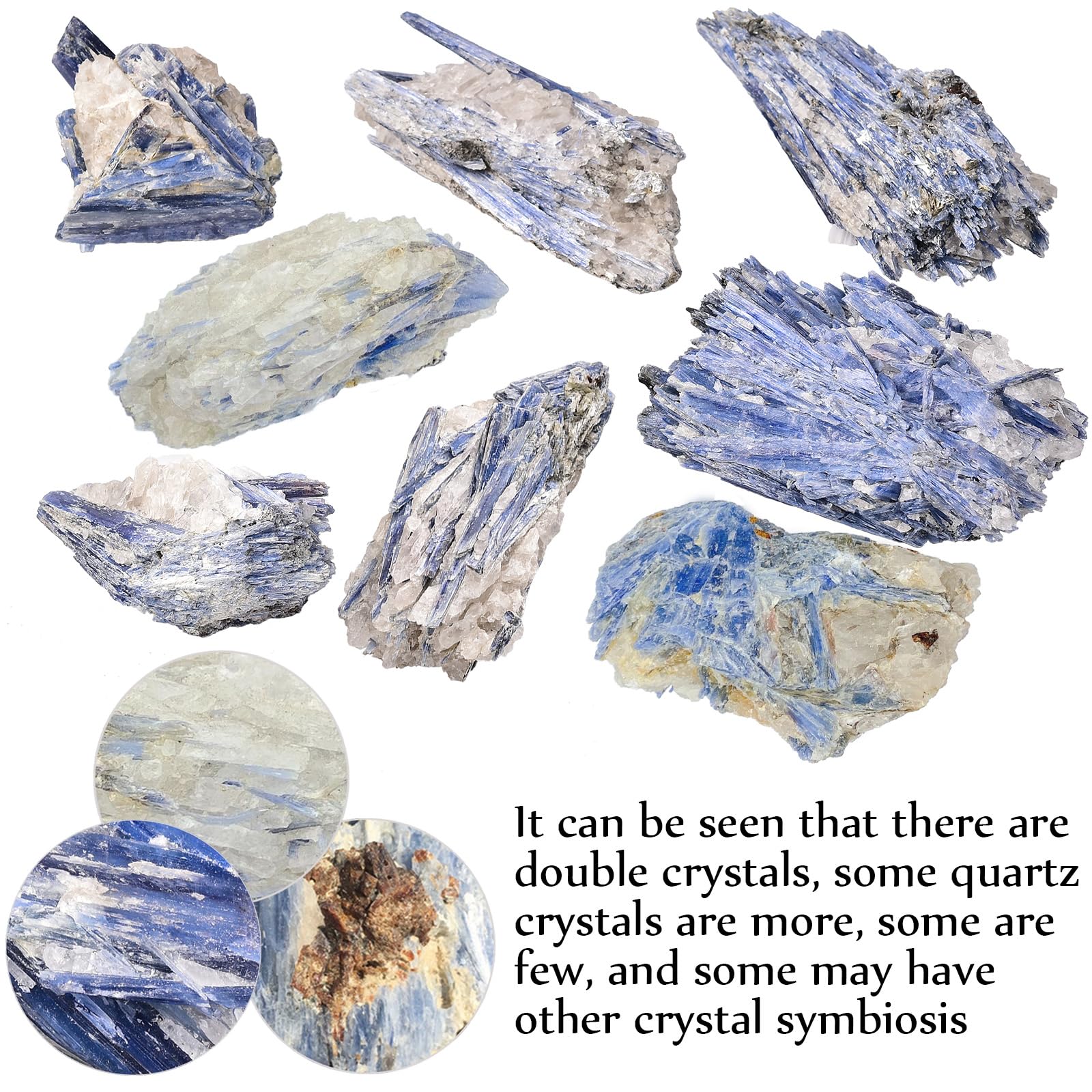 JIC Gem cianita azul cruda, pieza decorativa para crear ambiente relajante en el hogar.