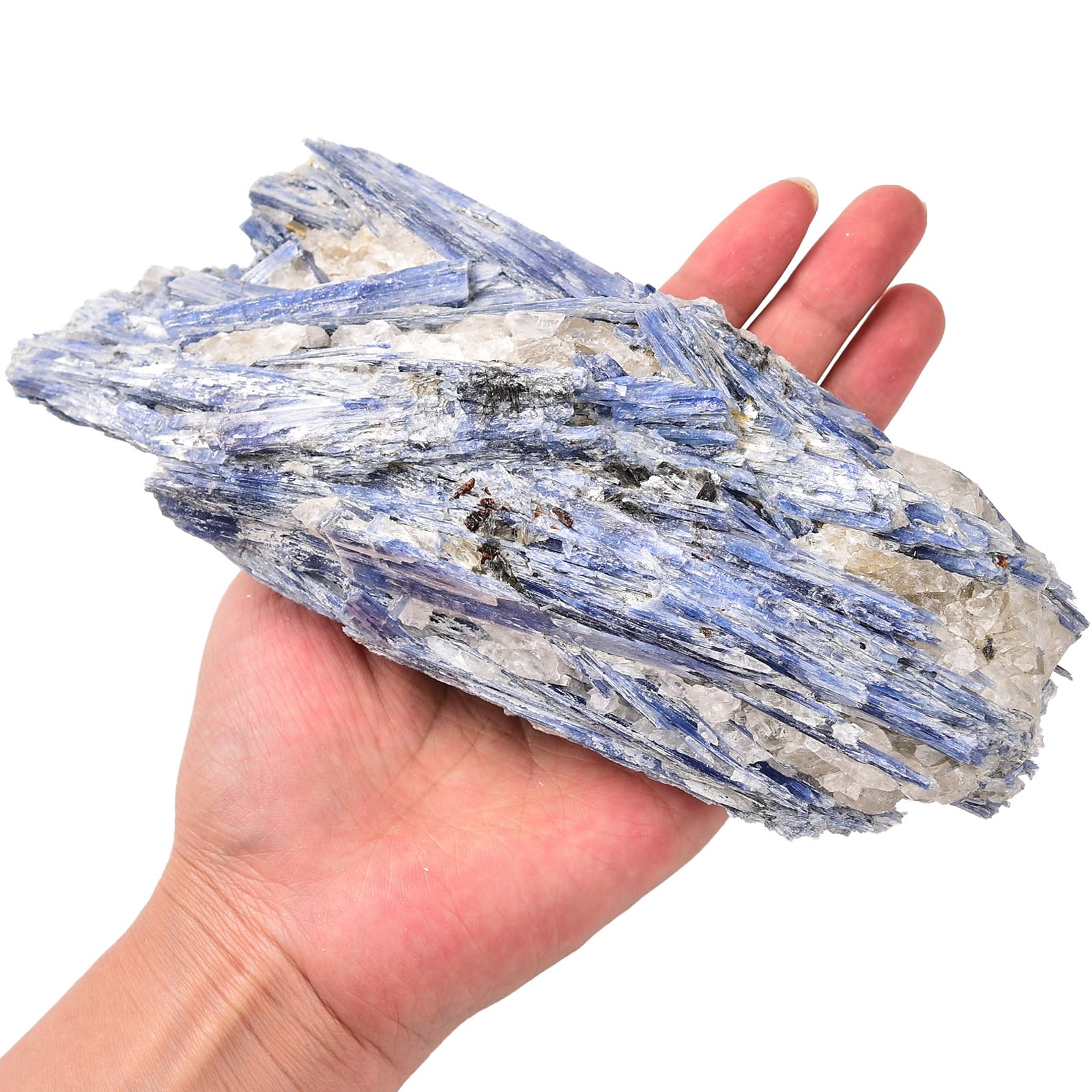 JIC Gem cianita azul cruda, forma irregular para práctica de meditación y equilibrio.