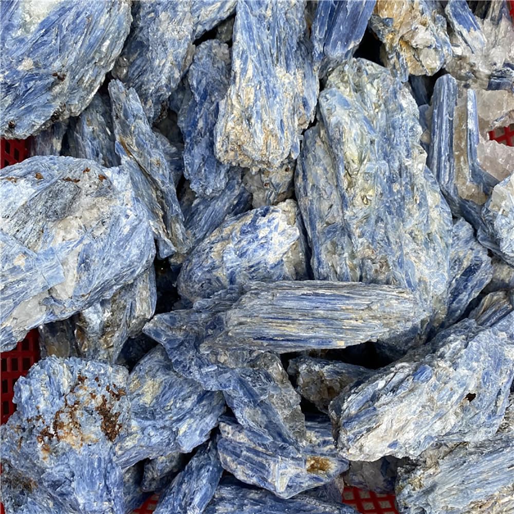 JIC Gem cianita azul cruda, muestra de mineral natural para colección y estudio.