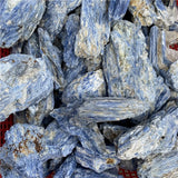JIC Gem cianita azul cruda, muestra de mineral natural para colección y estudio.