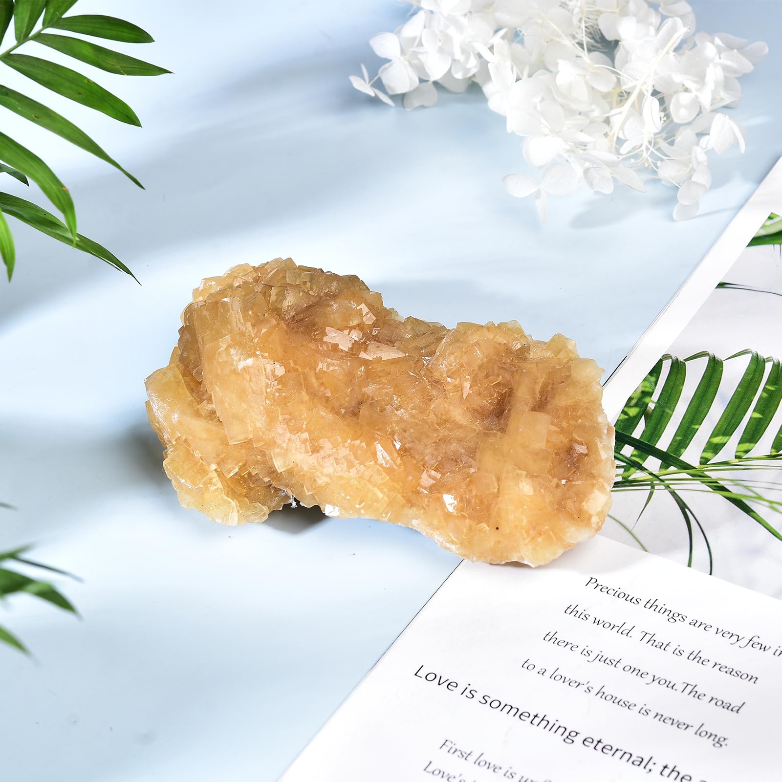 JIC Gem para meditación, cuarzo y calcita que favorece enfoque.