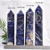 JIC Gem obelisco cristal sodalita azul para armonía emocional.
