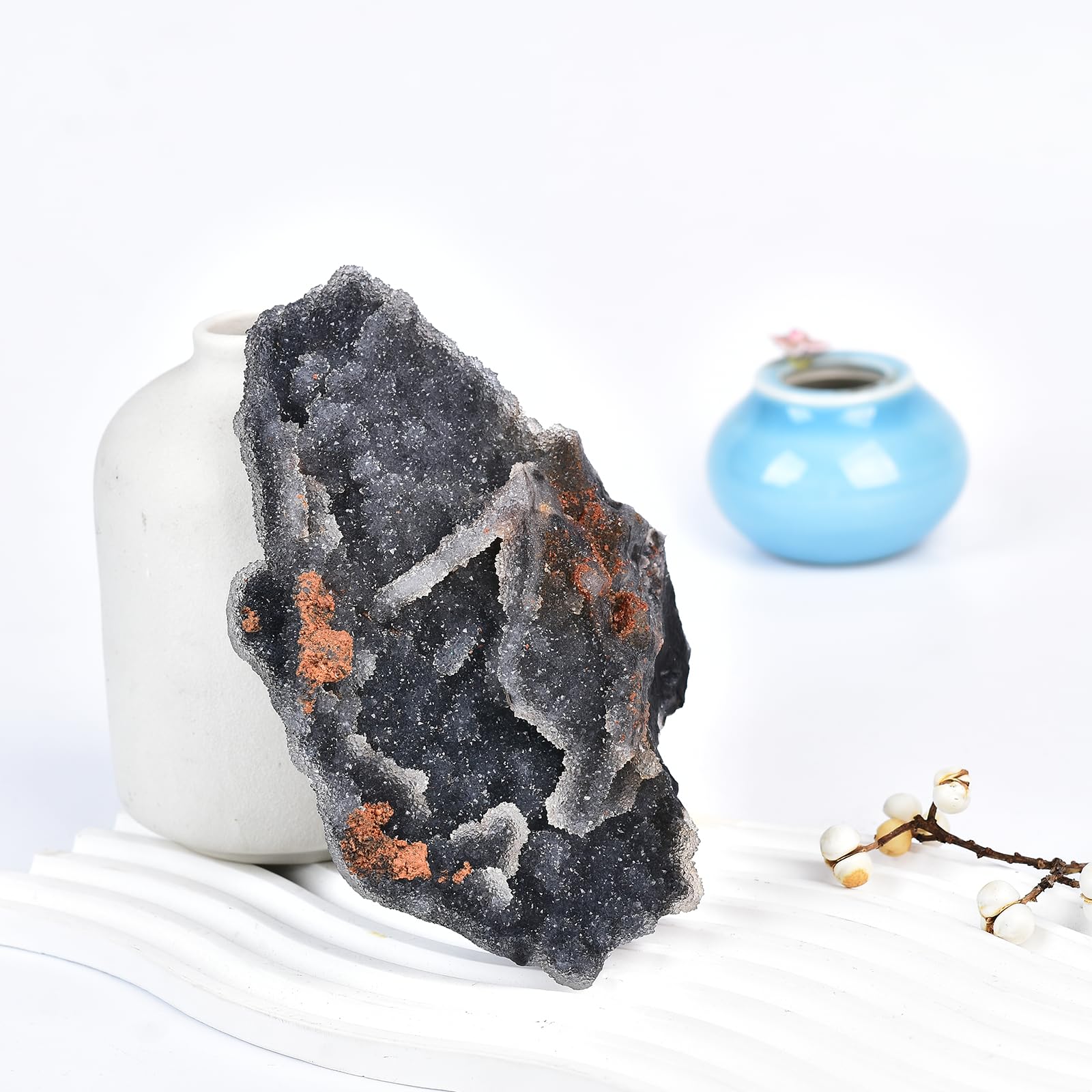 JIC Gem piedra decorativa esfalerita, ambiente equilibrado en interiores.