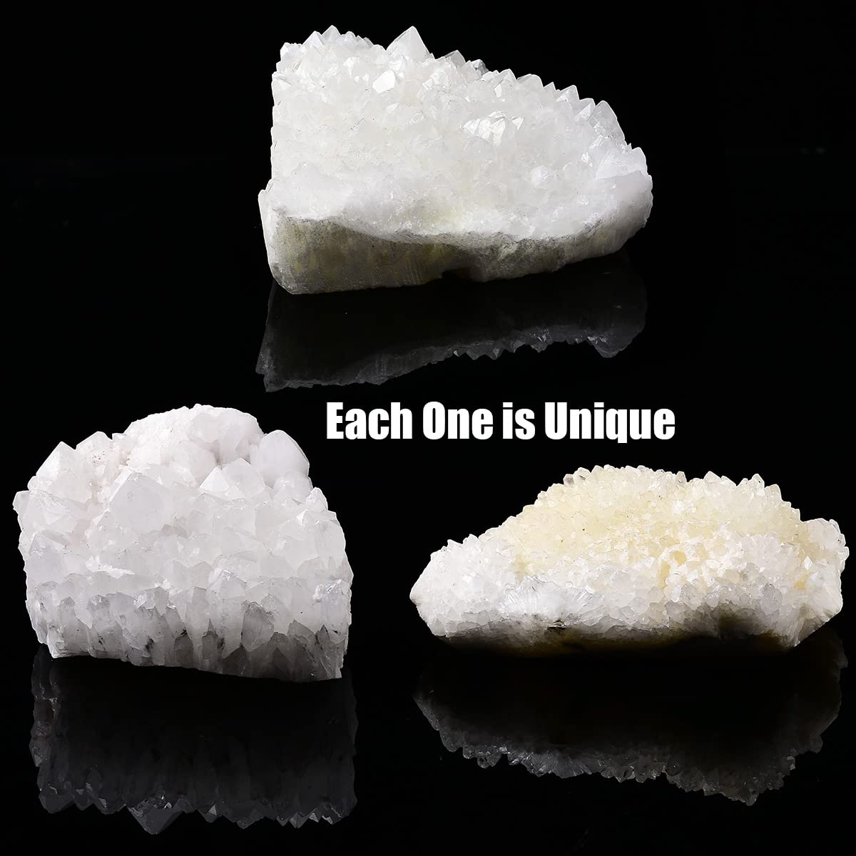 Puntas de cuarzo terminadas JIC Gem para colección mineral.