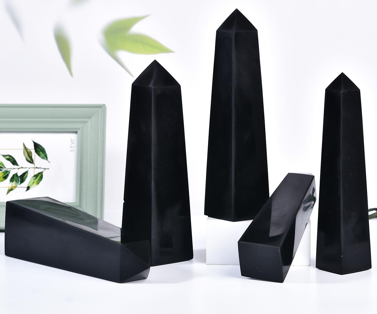 JIC Gem pieza natural obsidiana negra para uso decorativo y calma emocional.
