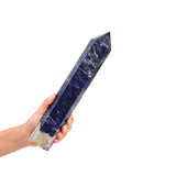 JIC Gem sodalita azul obelisco de 6 facetas para meditación y claridad mental