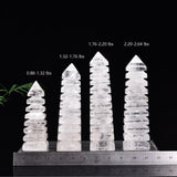 JIC Gem torre cristal cuarzo claro, efecto de luz suave y cálida.