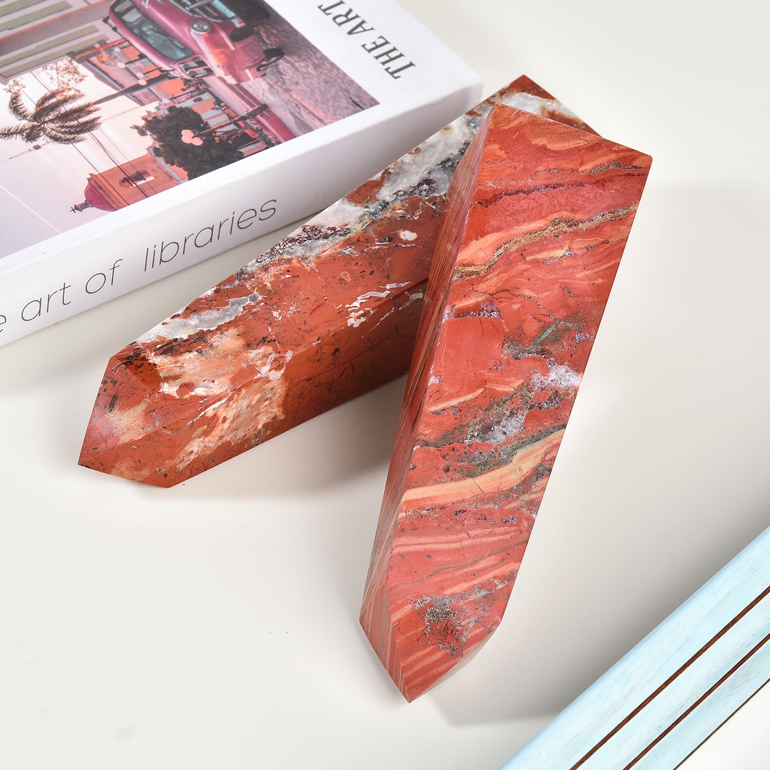 Torre JIC Gem jaspe rojo decoración energética para el hogar