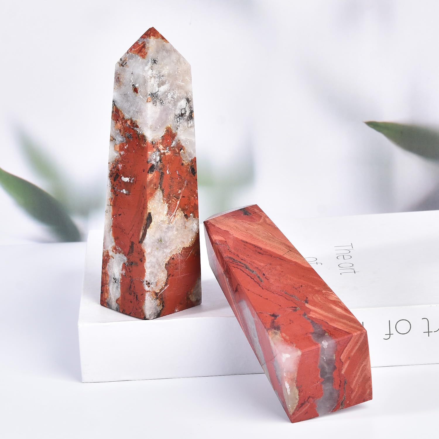 Torre JIC Gem jaspe rojo ideal para meditación y Reiki