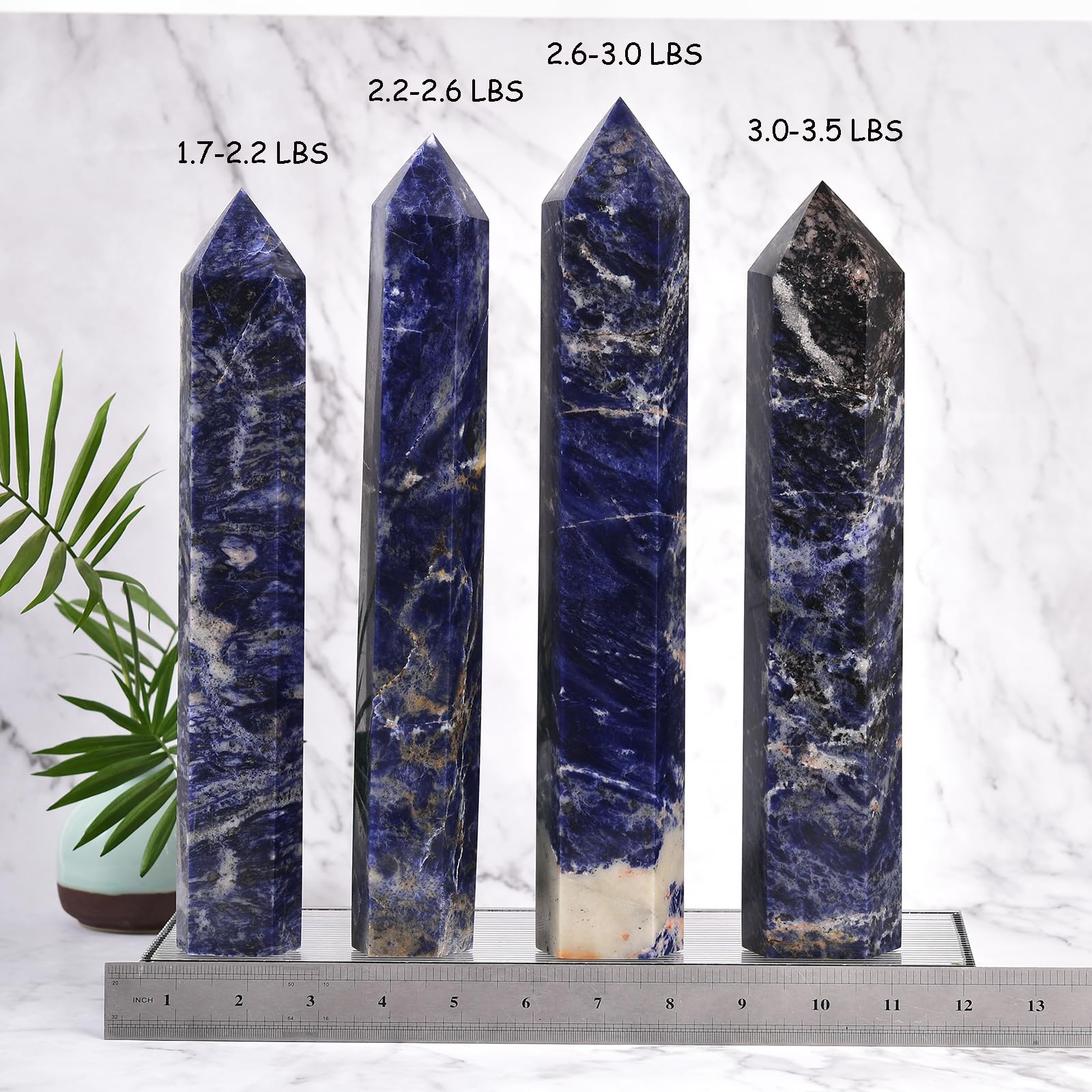 JIC Gem torre de cristal sodalita azul para enfoque y meditacion
