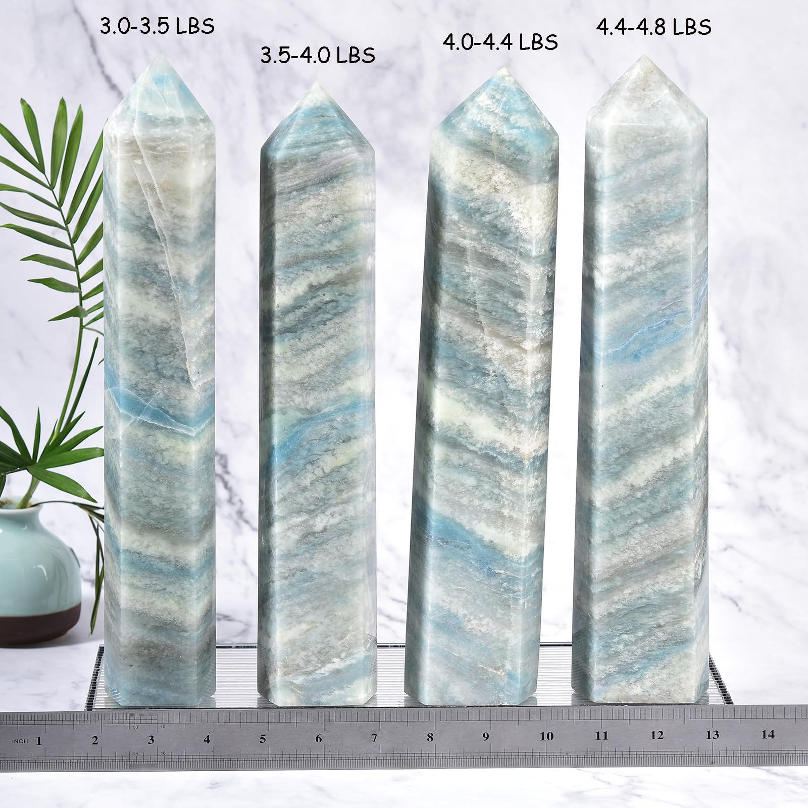 JIC Gem Torre de cristal Trolleite para prácticas de meditación.