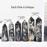 JIC Gem pieza decorativa de cristal turmalina negra y cuarzo blanco