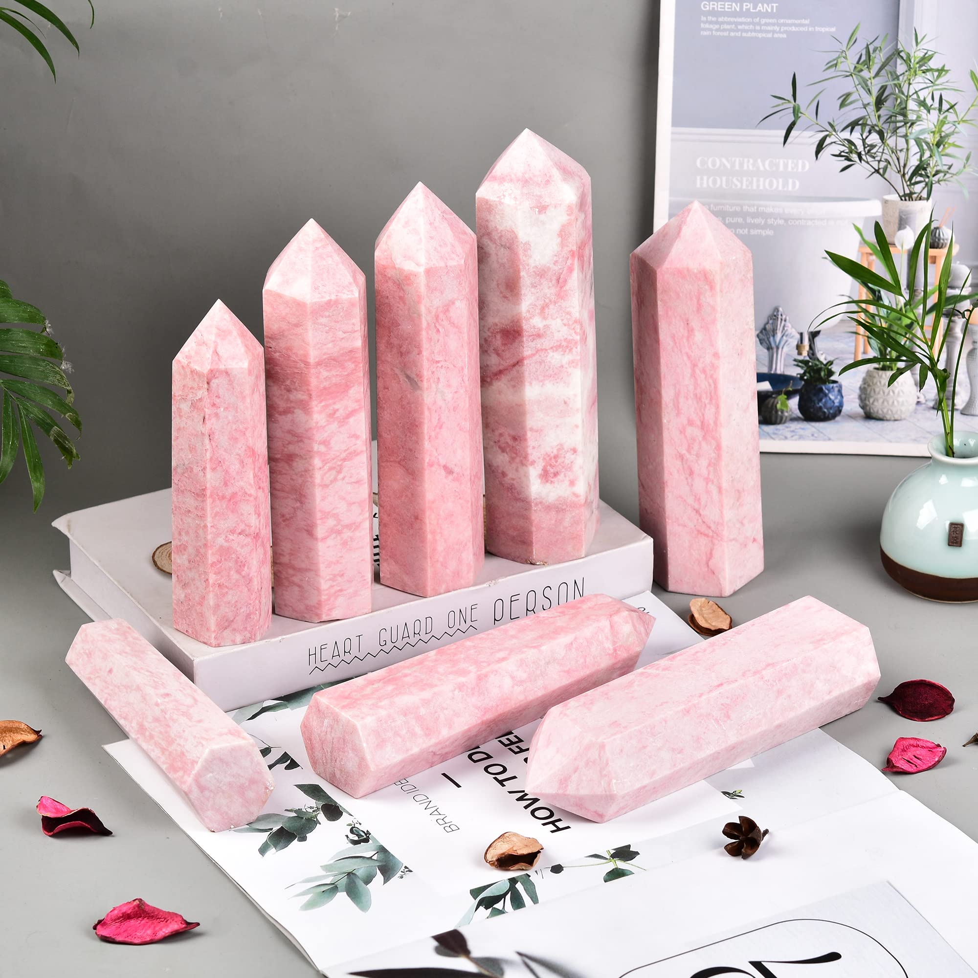 JIC Gem uso para Reiki y meditación: cristal rosa calmante