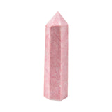 Varita de cuarzo rosa JIC Gem frente, ideal para decoración serena en el hogar