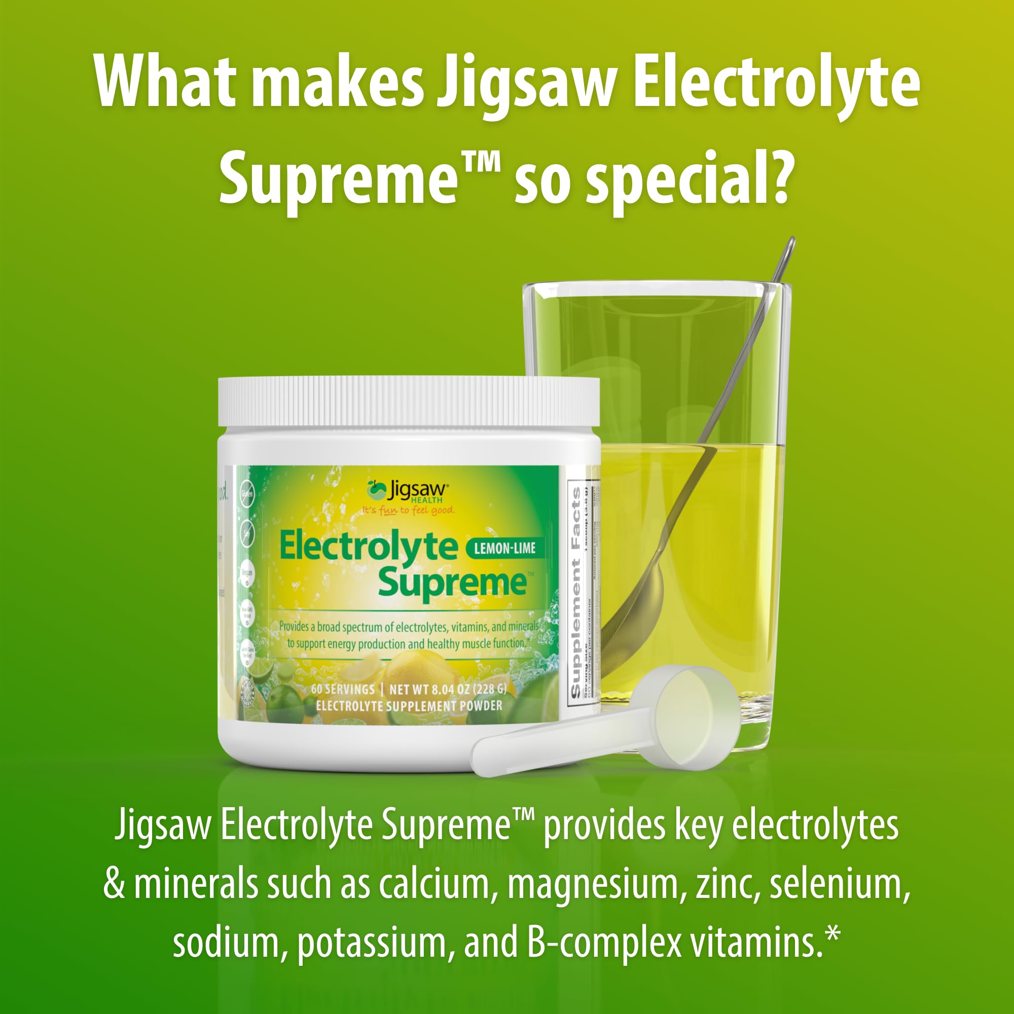Jigsaw Health Electrolyte Supreme, bebida preparada para revitalizar durante el día.