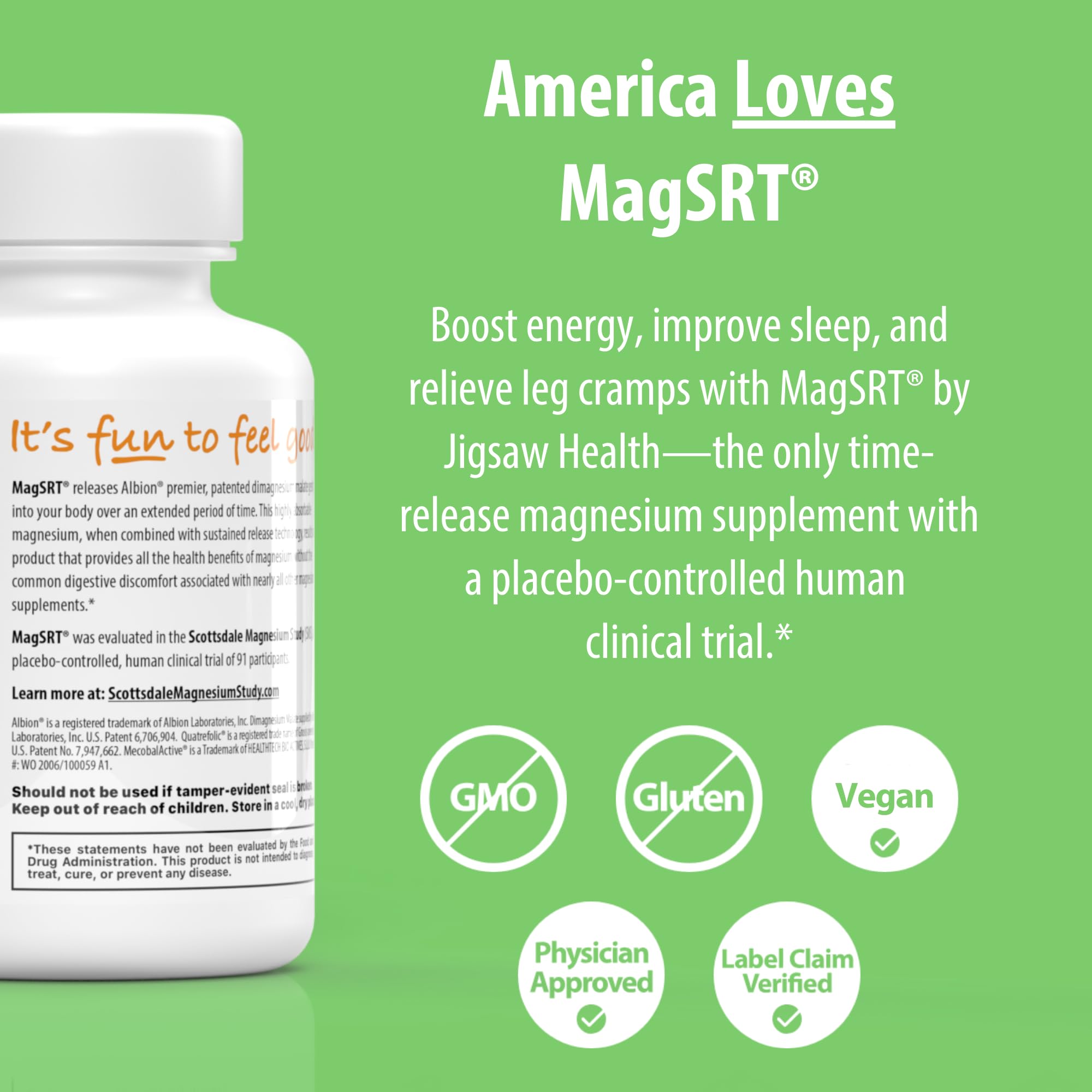 Jigsaw Health MagSRT en la mano, dosis diaria conveniente