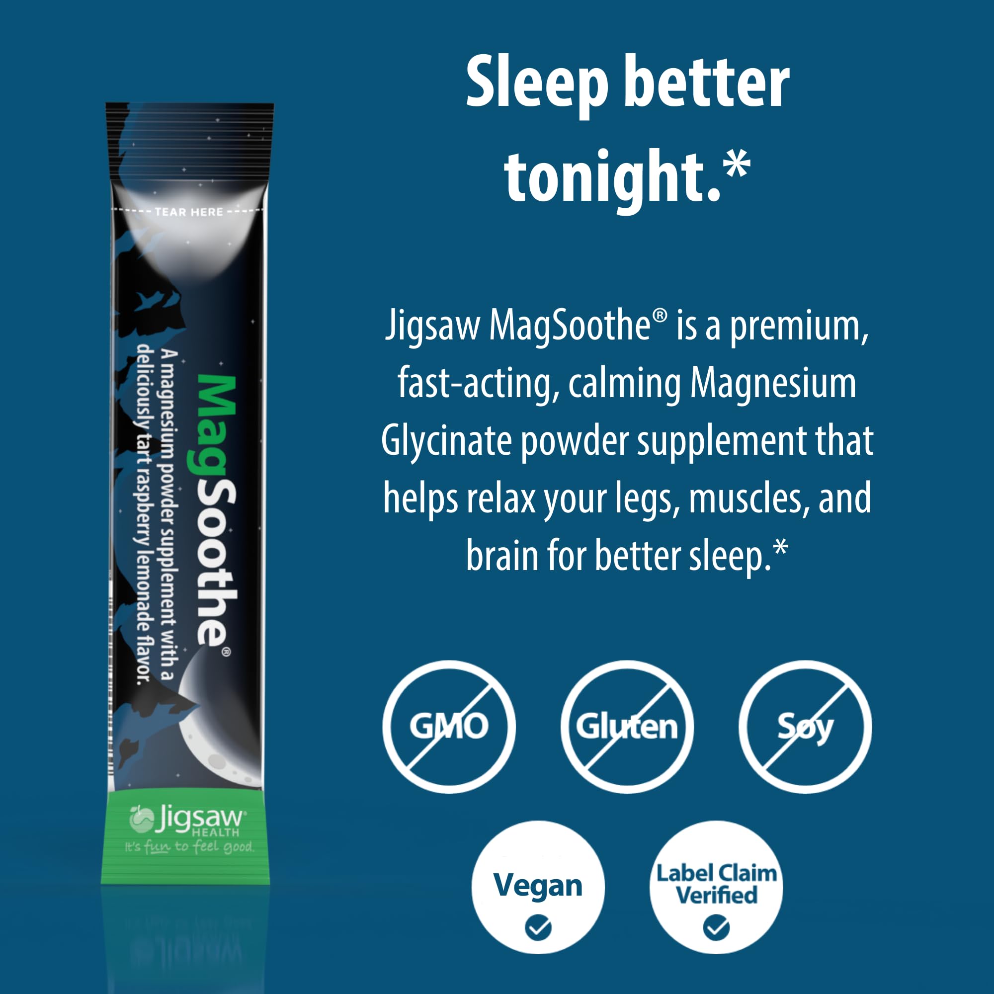 Cucharita medidora de Jigsaw MagSoothe para dosis exactas.