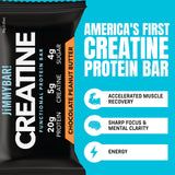 JiMMYBAR! barra de creatina y proteína para concentración durante entrenamientos largos.
